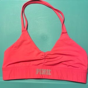 PINK neon halter sports bra